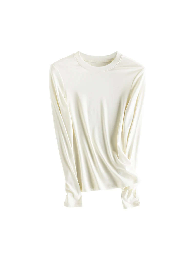 SuyaDream, Women Bottoming T Shirt, 28%Wool 37%Cotton, Long Sleeves, Solid Basic Thermal Shirt, 2025 Autumn Winter Top - Image 12