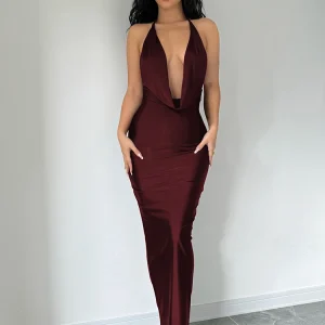 Dulzura Autumn Women Halter Backless Midi Dress For Women Bodycon Sexy Party Elegant Outfits Evening Birthday Clothes Y2K 2024