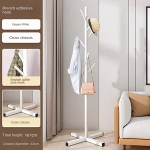 Clothes and Hats Rack Floor To Floor Bedroom Coat Hook Bedroom Vertical Tree Branch Shape Holder Hat Scarf Handbag Storage Hange