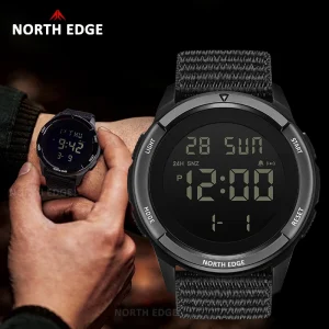 NORTH EDGE TERRAX Smartwatch for Men's Digital Watch Sports Super Light Outdoor Watches Stopwatch Countdown Light Watch Men 5ATM
