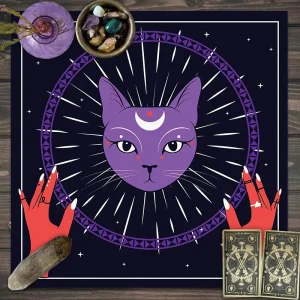 1pc Tarot card tablecloth, twelve constellations divination, starry sky altar cloth, Tarot card game decoration tablecloth
