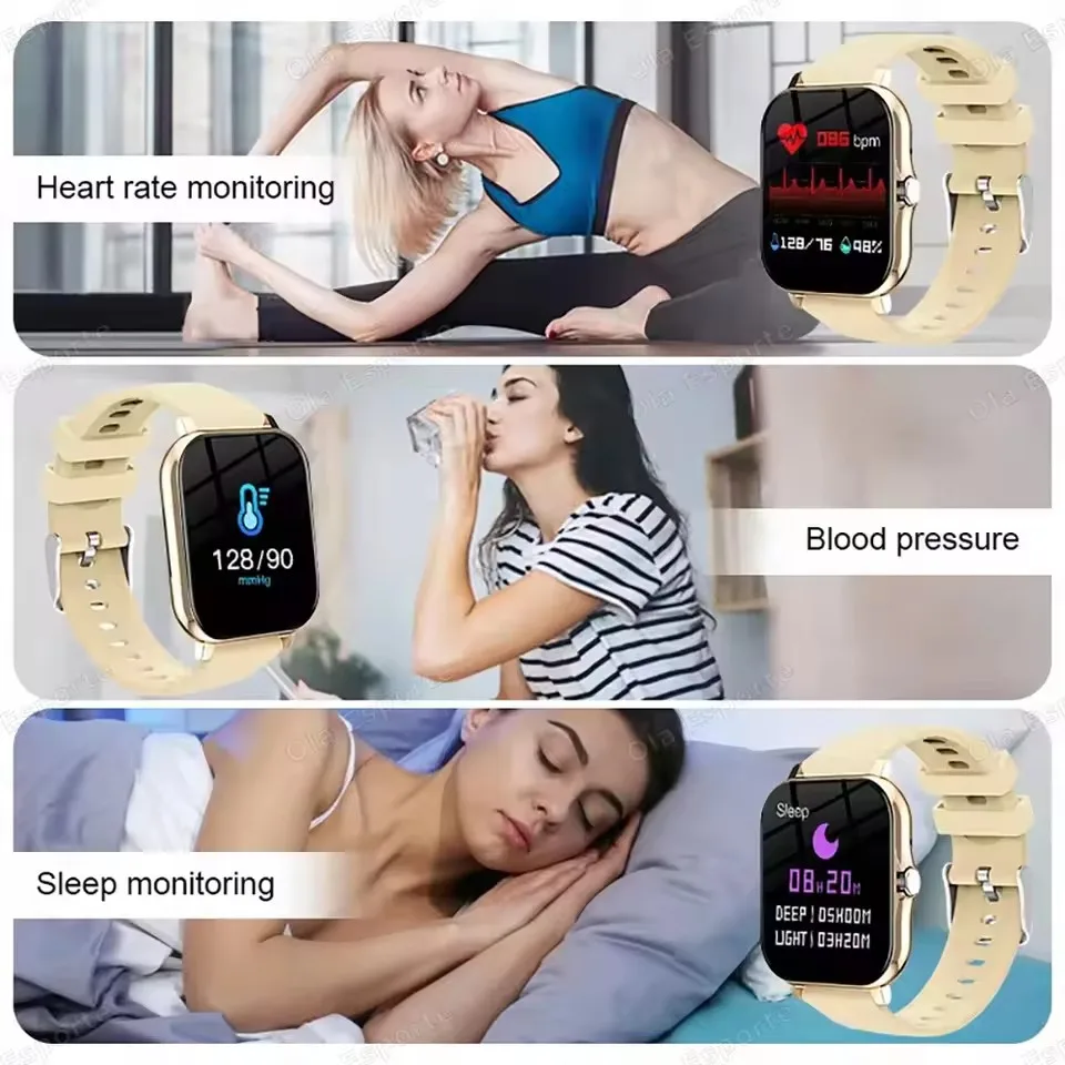 New Smart Watch 2.01 Inch HD Display Answer Make Call Message Preview Sport Modes Smartwatch DIY Dial Weather Forecast Men Women - الصورة 4