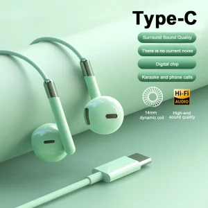 Wired Headphones HiFi Surround Sound Type-C 3.5mm In-ear Music Headset For Samsung Galaxy S25 S24 S23 S22 Ultra iPhone 16 15 Pro