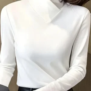 Autumn/winter women's casual long-sleeved high-neck T-shirt