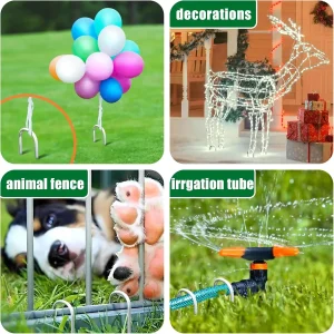 Garden Peg Silver Metal U-Shape Garden Staple Garden Ground Nail Film Fixed Pegs Gardening Fixing Tools Film Peg Landscape Spike