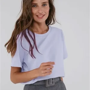 Bornladies Summer 100% Cotton Women's T-shirt Bottoming Basic Fashionable Solid Lady Short Sleeve Loose Tops Shirts 230g/㎡ Tops