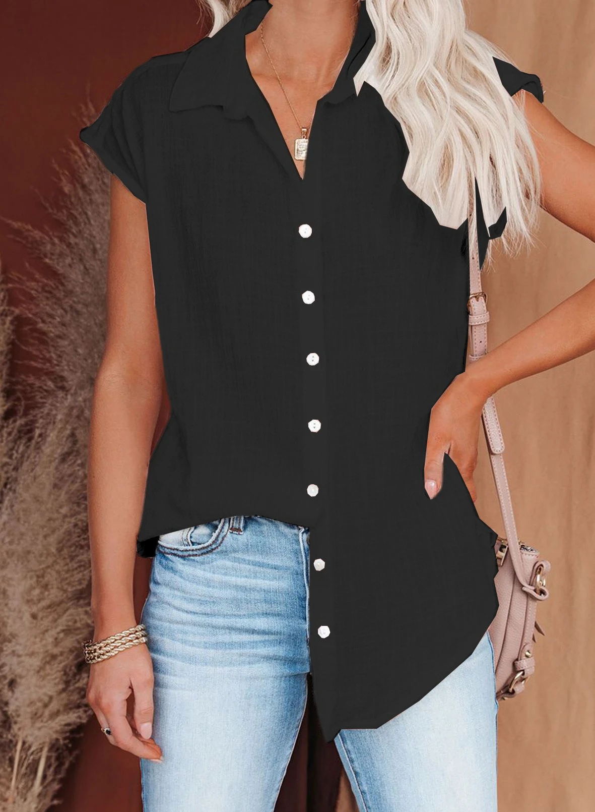 Summer Solid Cotton Linen Shirt Women's Clothing Casual Short Sleeve Tops Tee Ladies T-Shirts Blusas Thin Loose T Shirt Woman - Image 7