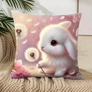 1PC Easter Bunny Pillow with Eggs ,Decorative sofa cushion cover, home decoration, 2D printing.