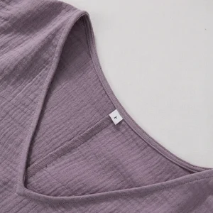 Muslin 100% Cotton Short Sleeve Tee Sexy V-Neck Oversized T-Shirt Streetwear Top Shirts And Blouse Lady Pulovers Camisetas