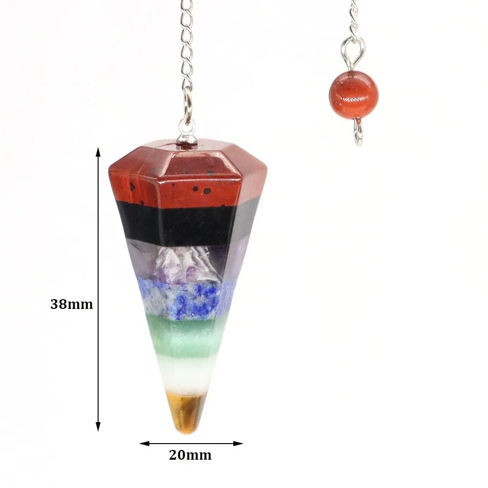 Natural Crystal Pendulums for Divination Dowsing Amethyst Pink Quartz Pendulum Reiki Healing Gem Stone Pendant Pendulos - الصورة 2