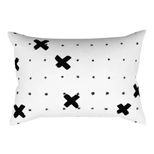 Black and White Striped Geometric Rectangle Pillow Cover Cushion Home Decor Bedroom Living Room Fashion Design