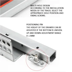 2PC/1Pair Rebound Press Push To Open Under Mount Furniture Kitchen Bath Drawer Slide Rail Runner DTC Brand 25KG