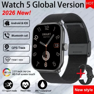Watch 5 Global Version Smart Watch Men Women HD AMOLED Screen Heart Rate Bluetooth Call GPS Track Waterproof Sports Smartwatch