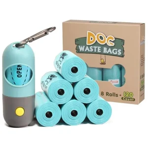 Pet Dog Poop Bag Dispenser with Hanging Hook Portable Travel Garbage Bags Pick Dog Poop Pet Cleaning Equipped with Led Lighting