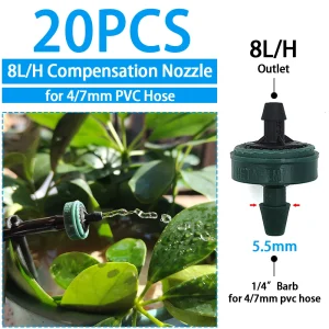 WUJIE Greenhouse Watering Sprinkler Dripper Drip Irrigation Garden Adjustable Mist Emitters Stake Micro Spray Rotating Nozzle