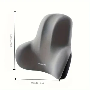 1pc Memory Foam Seat Cushion Set - 2-in-1 Lumbar & Seat Pillow for Office/Car,Grey & Black, Holiday Gift for Back Pain Relief