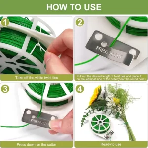 Garden Plant Twist Ties Reusable Flower Plant Climbing Cane Supports Strap Self-cutting Iron Wires Support Fixed Cable Tie Tools