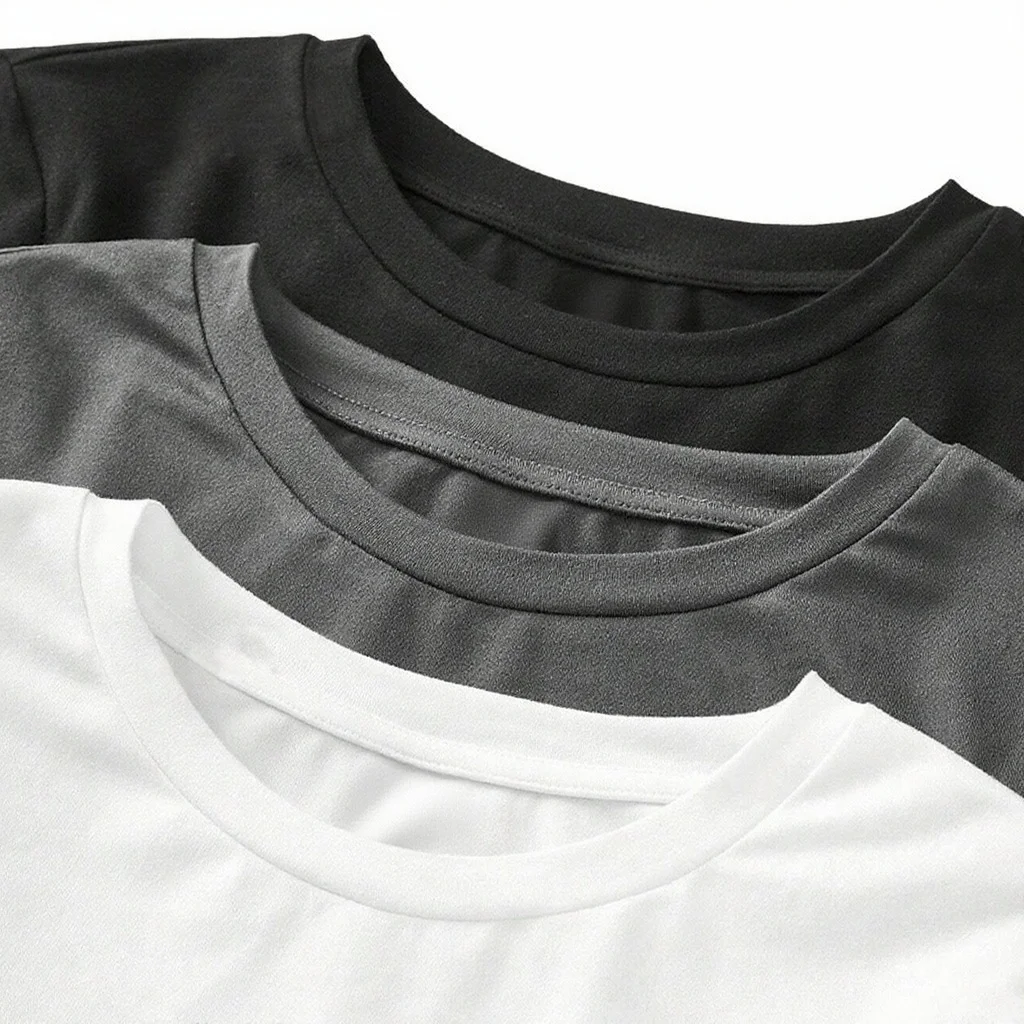 Women's solid-color long-sleeved T-shirt - Polyester knitted fabric, round neck, regular fit, fall-winter style - الصورة 3