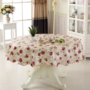 Round Table Cloth 152/180cm Waterproof Table Cloth Oil Round Tablecloth Flower PVC Tablecloth Household Kitchen Tablecloth