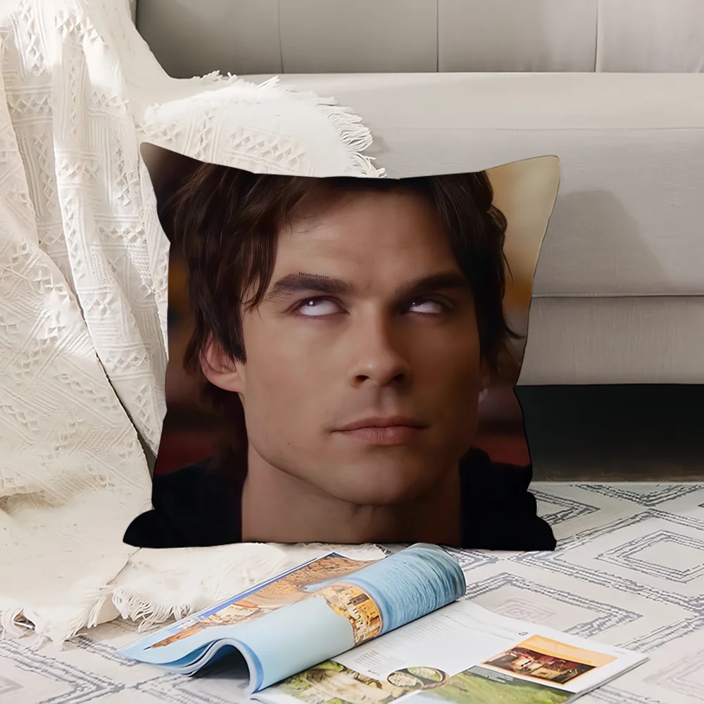Vampire Diaries Starring D-Damon S-Salvatore Pillow Case Office Cushions Suitable For Sofa Car Bedroom Decorative Cushion Cover - الصورة 8