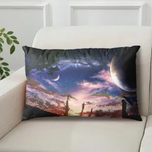 Internet-Famous Moon Pillow with Starry Night Scene, Single-Sided with Core, Pillowcase, Cushion Cover