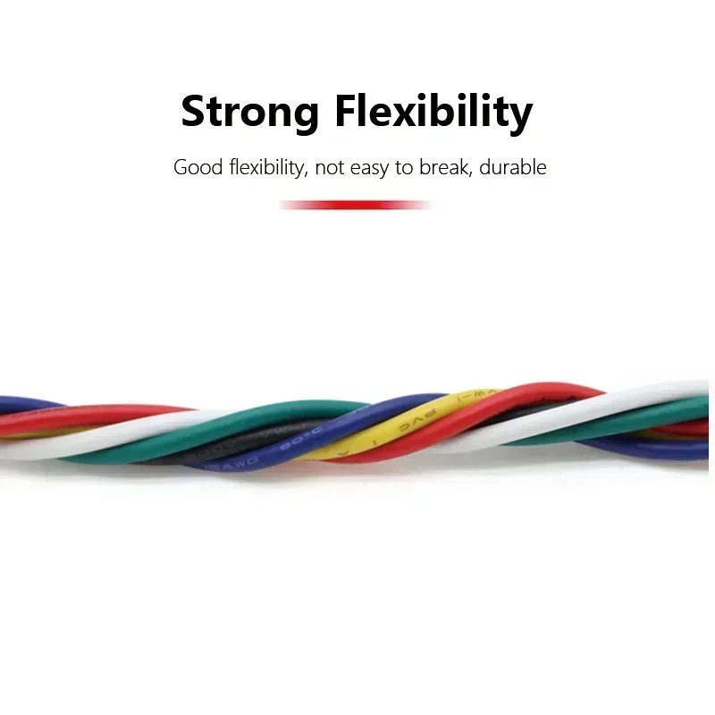(5 Colors Mix Kit)UL1007 Wire PVC Insulation Tinned Copper Cable Stranded Electrical Line 30/28/26/24/22/20/18/16 AWG PCB Wire - الصورة 4