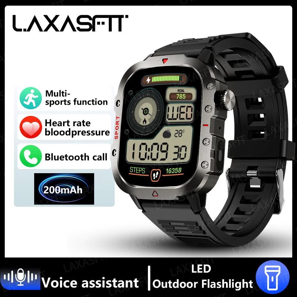 LAXASFIT 2024 New 1.71-inch Bluetooth Voice Call smartwatch Heart Rate Monitor LED Flashlight Outdoor Sports Fitness Smart Watch - Image 11