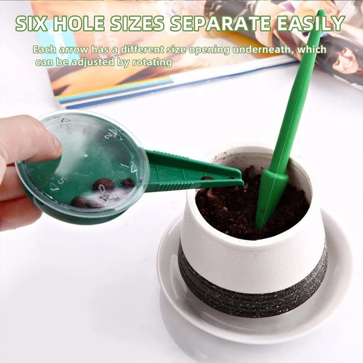 Manual Seeder Plant Seeds Sow Bonsai Accessories Garden Plants Vegetables Seed Drill Dispenser Vegetable Flower Grow Gardening - الصورة 6