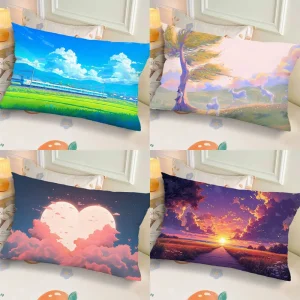 Ins-Style Ink Landscape Dormitory Pillow, Bedside Bedroom Pillow Gift, Nap Creative Living Room Sofa Cushion