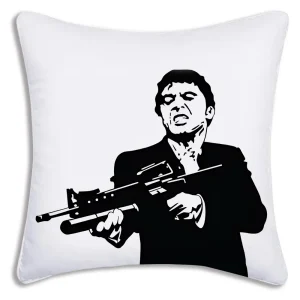 Hot Classic Movie Scarfaces Pillow Covers Cartoon Sofa Decorative Home Double-sided Printing Short Plush Cute Cushion Cover