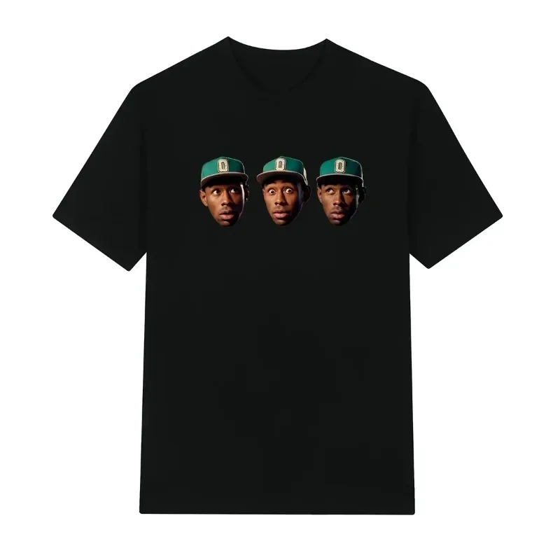 Tyler The Creator Head Pattern T-shirt Summer Women's Short Sleeved T-shirt Retro Hip Hop Rap Singer Cactus Jack T-shirt Y2k Top