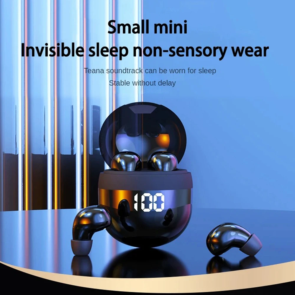 Mini Wireless Bluetooth 5.3 Headphones Bass Sleeping Headset with Microphone Noise Cancellation HD Earbuds - Image 5