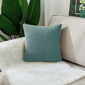 Waterproof Solid Color Jacquard Pillow Cover for Sofa Office Waist Cushion Cover Home Decorative Pillowcase Decoration 45x45