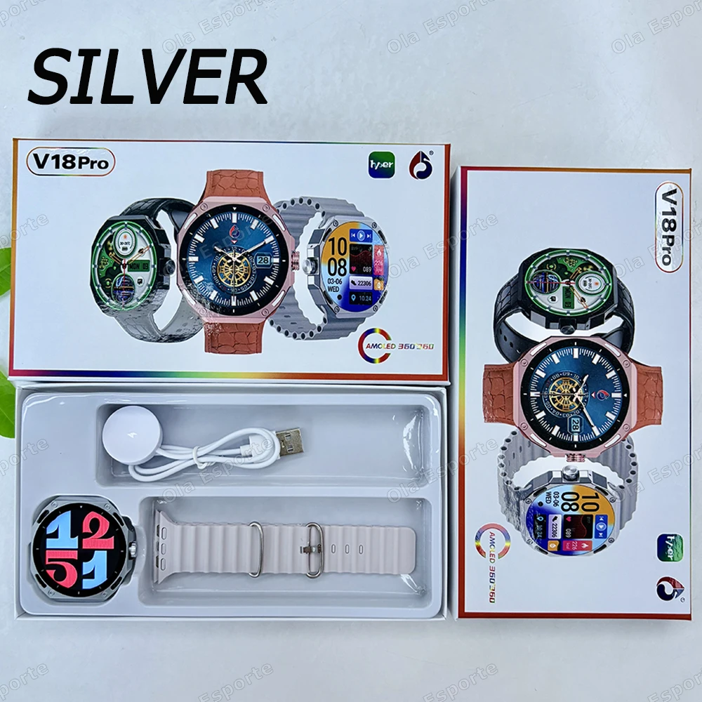 +7Pcs Straps Smart Watch AMOLED Screen 3D Dial GPS Bluetooth Call IP68 Waterproof Smartwatch Men Women For Android IOS 2025 New - الصورة 9