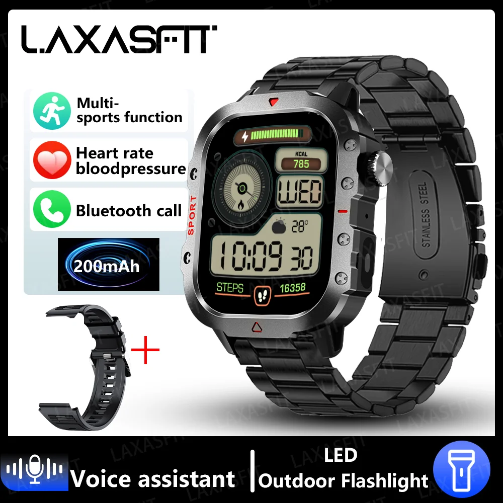 LAXASFIT 2024 New 1.71-inch Bluetooth Voice Call smartwatch Heart Rate Monitor LED Flashlight Outdoor Sports Fitness Smart Watch - Image 12