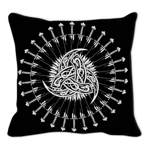 Viking Amulet Pillowcase Sofa Cushion Home Decor  Black and White Geometric  Cover