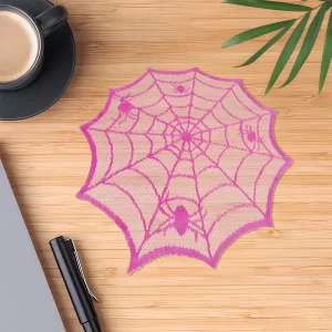Purple lace polyester Halloween round placemats table decorative napkin cloth waterproof placemats home decorations gifts