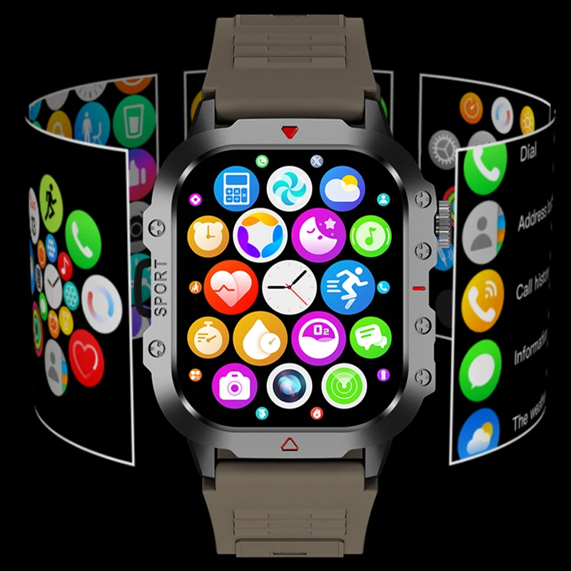 Bluetooth Call Smartwatch Electronics Military Smart Watch Digital Fitness Clock Watches Gift for Man Woman iOS Android 2025 New - الصورة 5
