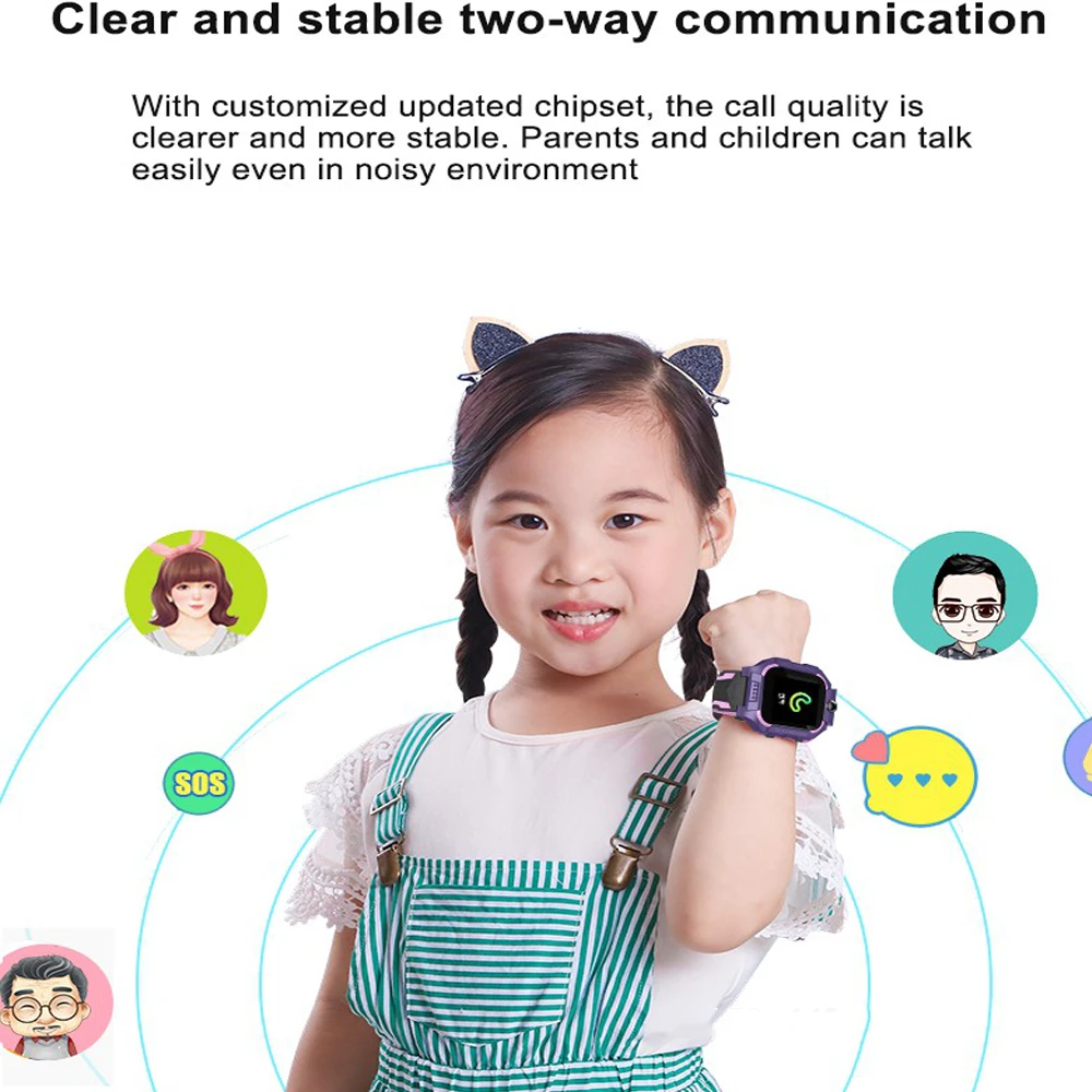 KGG Q19 Kids Smart Watch for Sim Card Smartwatch for Children Sos Call Phone Camera Voice Chat Photo Boy Girl Gift Color Screen - الصورة 3