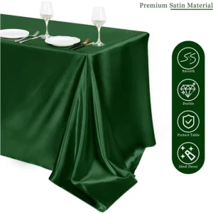 Rectangle Satin Tablecloth,Silkly Soft Solid Color Table Cover For Dining Room Wedding Party Banquet Supplies Dinner Tablecloths