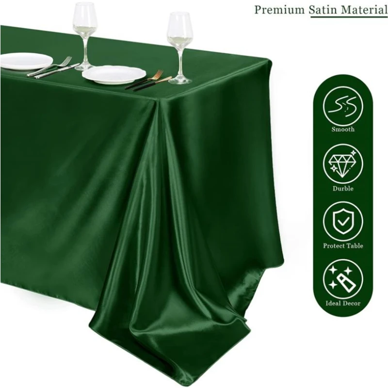 Rectangle Satin Tablecloth,Silkly Soft Solid Color Table Cover For Dining Room Wedding Party Banquet Supplies Dinner Tablecloths - Image 4