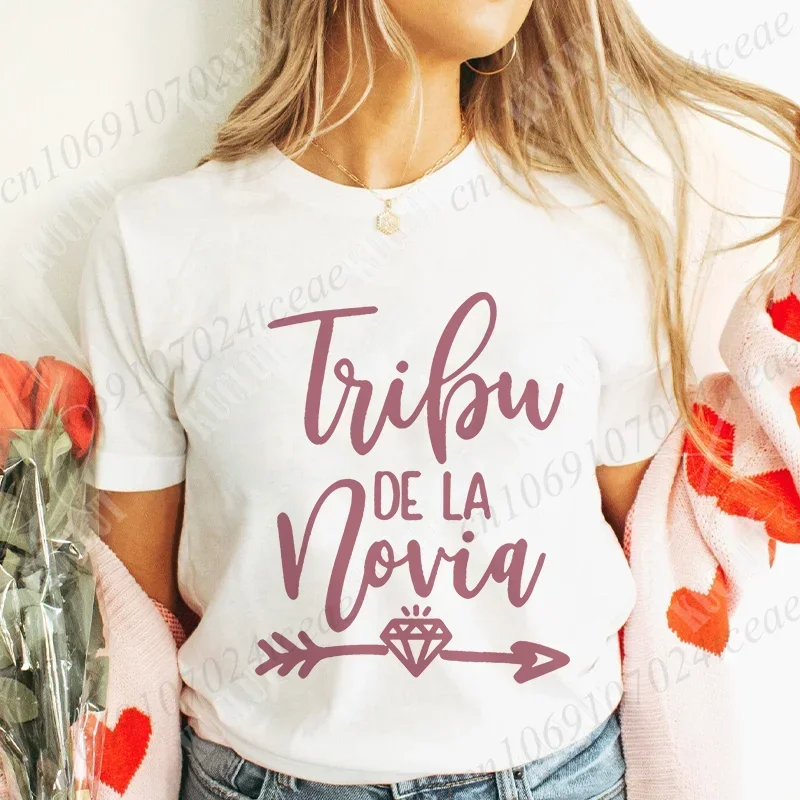 Spanish Team Bride Tribe T-shirt Girls Single Farewell Bachelorette Party Shirt Bridal Shower Wedding Party Tops Women Clothing - الصورة 16