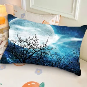 Aesthetic Moonlight Pattern Ins-style Rectangular Pillow | Single-Sided Sofa Pillowcase for Bedroom