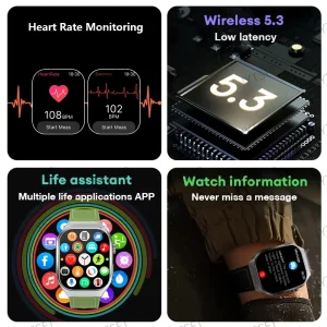 LAXASFIT 2.01 Inch Curved Screen Men's Smart Watch Bluetooth 5.3 HD Call Multiple Sports Modes Woman Smart Watch Holiday gifts