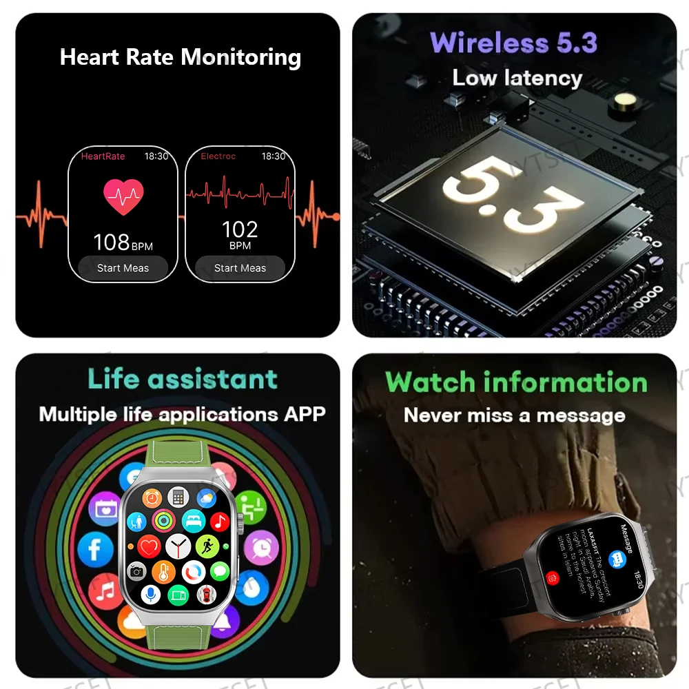 LAXASFIT 2.01 Inch Curved Screen Men's Smart Watch Bluetooth 5.3 HD Call Multiple Sports Modes Woman Smart Watch Holiday gifts - الصورة 4