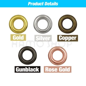 100 Sets 4mm Metal Eyelet Grommet With Washer Round Eye Rings For Leathercraft Repair Shoes Bag Clothing Belt Hat Accessories