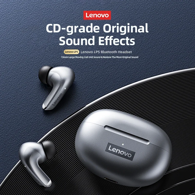 Original Lenovo LP5 TWS Wireless Bluetooth Earphone Long Battery Life Sports Headphone Dual Mode Gaming HD Call Headset With Mic - الصورة 2