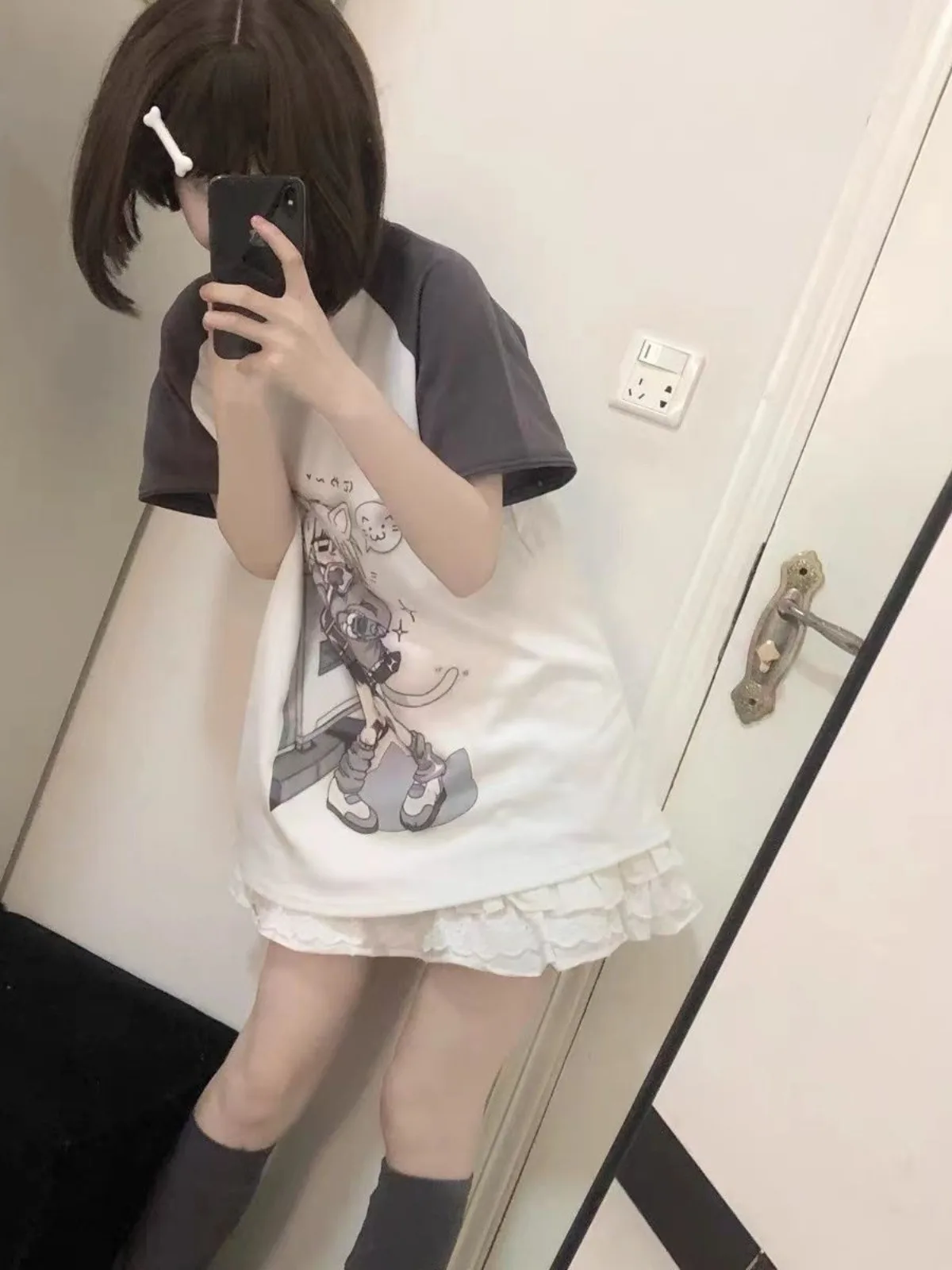 Japanese Woman Clothing With Removable Sleeve T-shirts Short Long Sleeve Female Clothing 2000s Summer Spring Kawaii y2k Clothes - Image 4