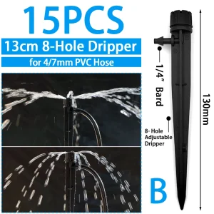 WUJIE Greenhouse Watering Sprinkler Dripper Drip Irrigation Garden Adjustable Mist Emitters Stake Micro Spray Rotating Nozzle