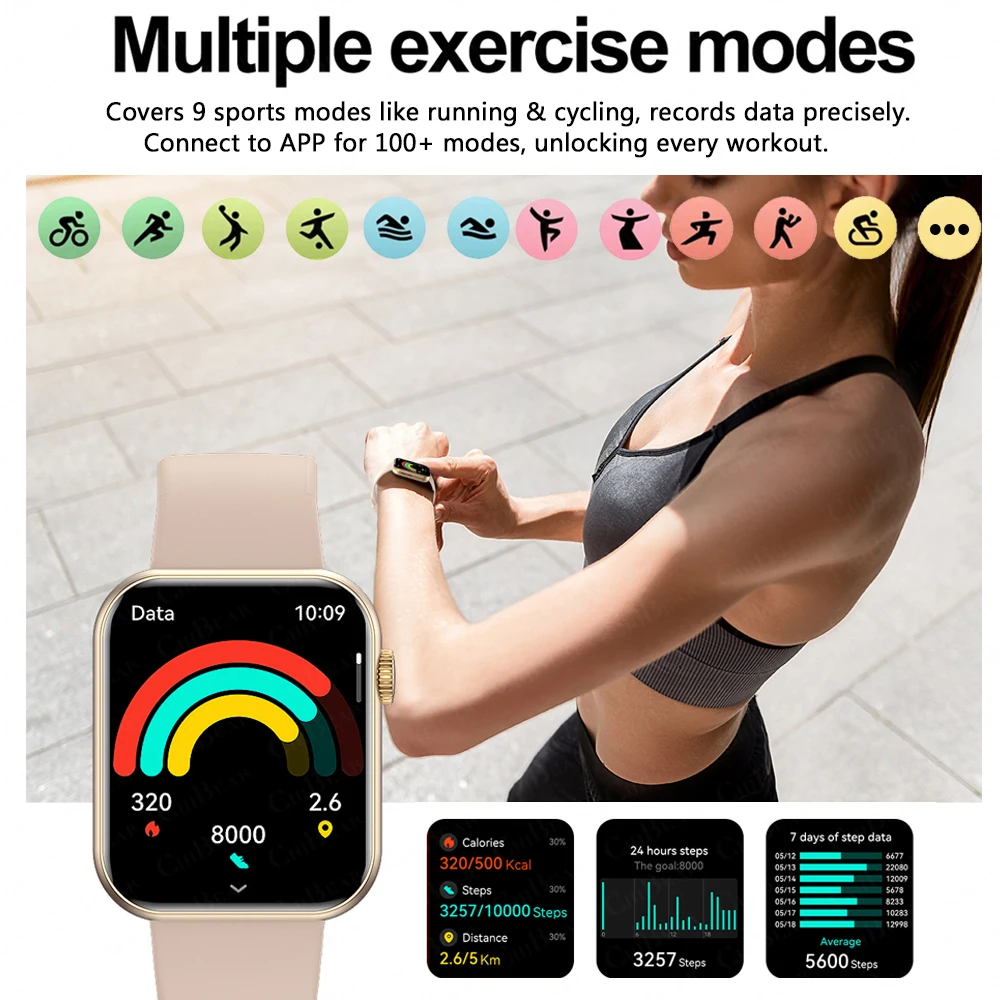 2025 New Sports Smart Watch Men Full Touch Screen Heart Rate Bluetooth Call 1.9 inch AI Voice IP68 Waterproof Smartwatch Women - Image 3